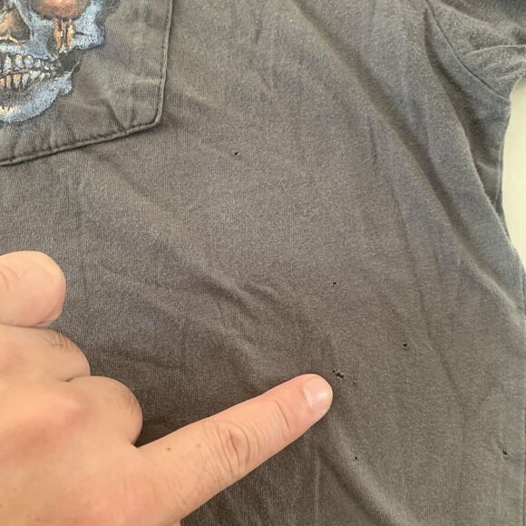 Ohio Bike Week Skull Print Y2K Grunge T Shirt Men Size M Color Black With Flaws‎ - Picture 11 of 16